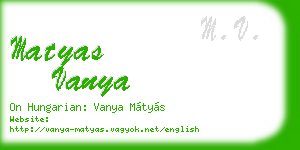 matyas vanya business card